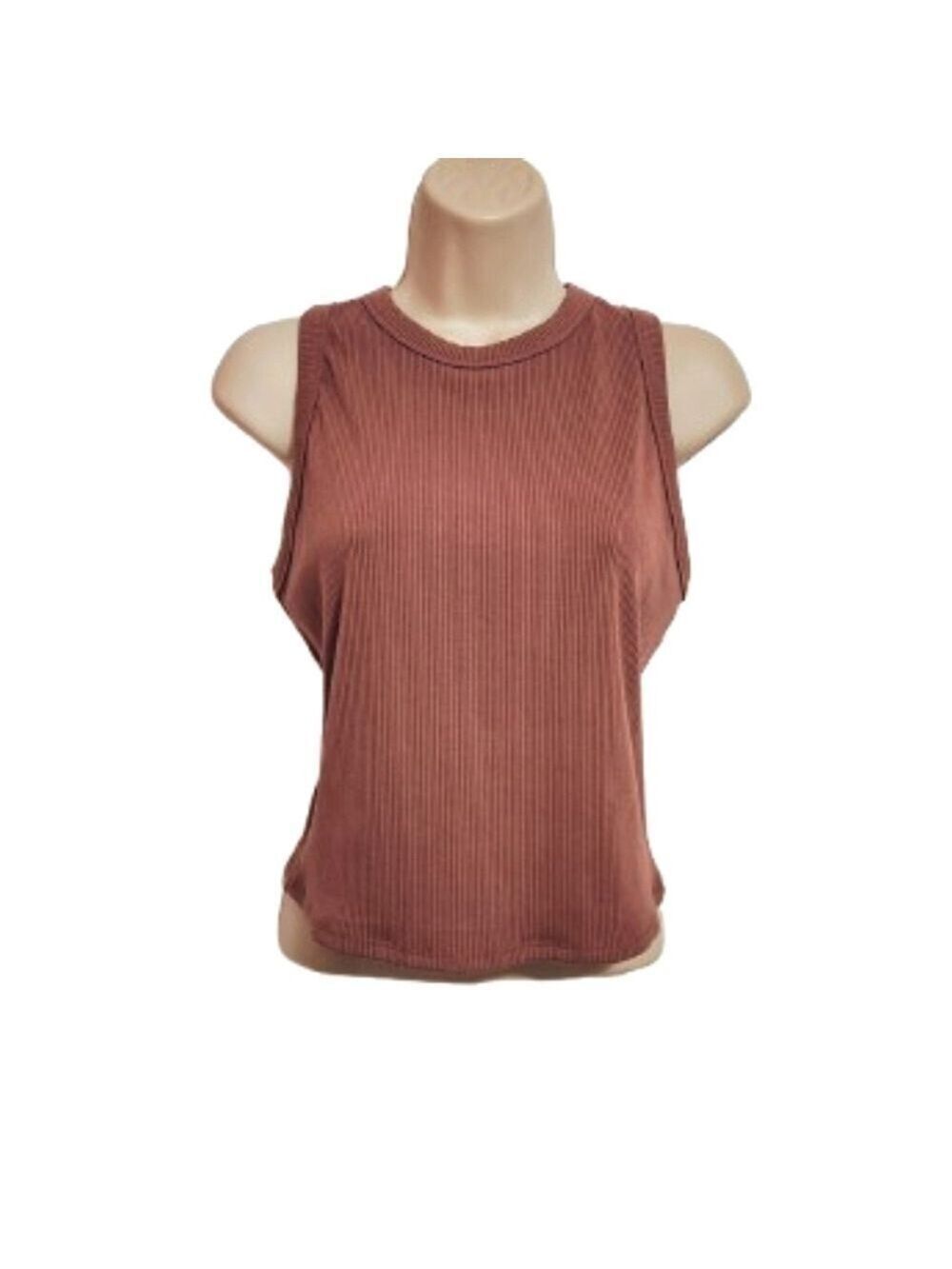 Briavia Bridgewater Pink Ribbed Cropped Tank Top 2XL